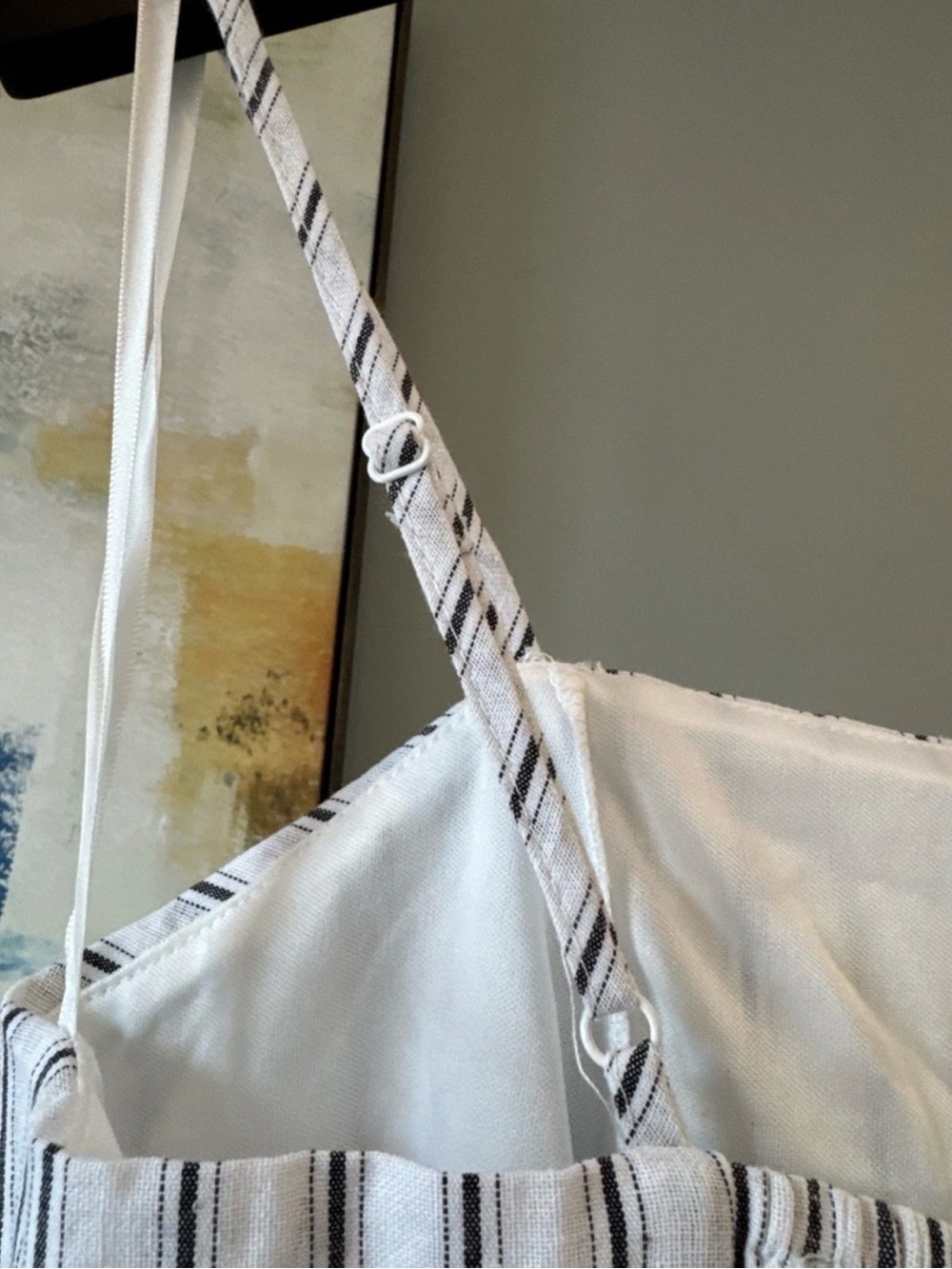 She + Sky White and Navy Striped Tie-Front Jumpsuit - Picture 5 of 8